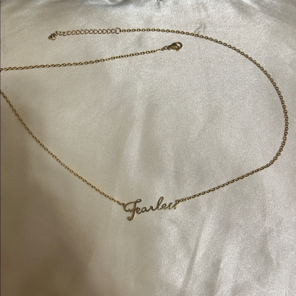 Taylor Swift Gold 'Fearless' Script Necklace